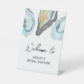 Oyster Bar Coastal Bridal Shower Welcome Sockelschild (Vorderseite)