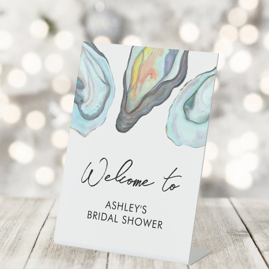 Oyster Bar Coastal Bridal Shower Welcome Sockelschild
