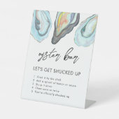 Oyster Bar Coastal Wedding Table Sign, Sockelschild (Vorderseite)