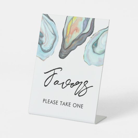 Oyster Bar Hochzeitsgünstlinge-Tisch Sockelschild (Vorderseite)