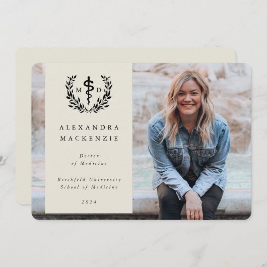 Oyster/Black MD Asclepius Abschluss Foto Ankündigung (Vorne/Hinten)