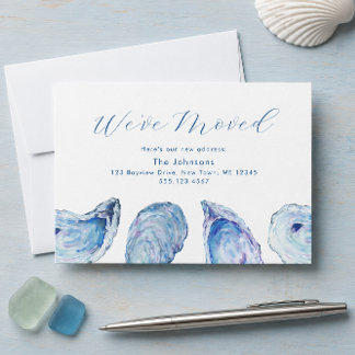 Oyster Blue Watercolor Änderung der Adresskarte RSVP Karte