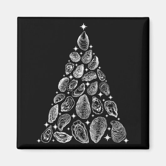 Oyster Christmas Tree Seafood Shellfish Holiday Be Magnet (Vorne)
