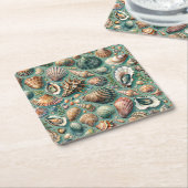 Oyster Clam Scallop Mussel Seashell Rechteckiger Pappuntersetzer (angewinkelt)