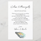 Oyster Coastal Wedding Welcome Bag Letter (Vorderseite)