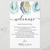 Oyster Coastal Wedding Welcome Letter & Itinerary (Vorderseite)