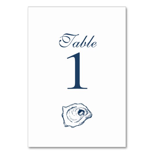 Oyster Collection-Tischnummern Tischnummer (Rückseite)