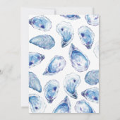 Oyster Engagement Party Blue Watercolor Einladung (Rückseite)