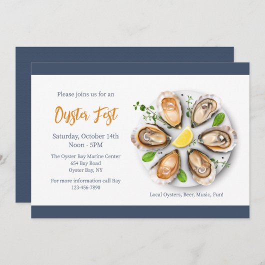 Oyster Fest Einladungen (Vorne/Hinten)