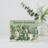 Oyster Fest, Vintages Mädchen mit Austern Postkarte (Stehend Vorderseite)