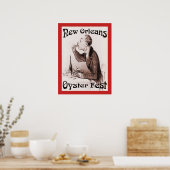 Oyster Festival, in Rot. New Orleans, LA Poster (Küche)