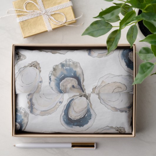 Oyster-Halbwertszettel der Muschel Seidenpapier (Geschenk)