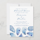 Oyster Lässig Wedding Probe Blue Watercolor Einladung (Vorderseite)