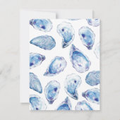 Oyster Lässig Wedding Probe Blue Watercolor Einladung (Rückseite)