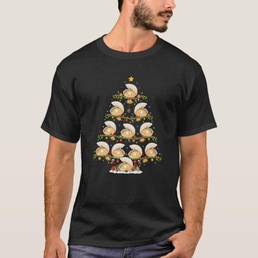 Oyster Lover Xmas Lighting Santa Oyster Christmas T-Shirt (Vorderseite)