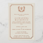 Oyster MD Caduceus+Laurel Wreath Abschluss Folieneinladung (Vorderseite)