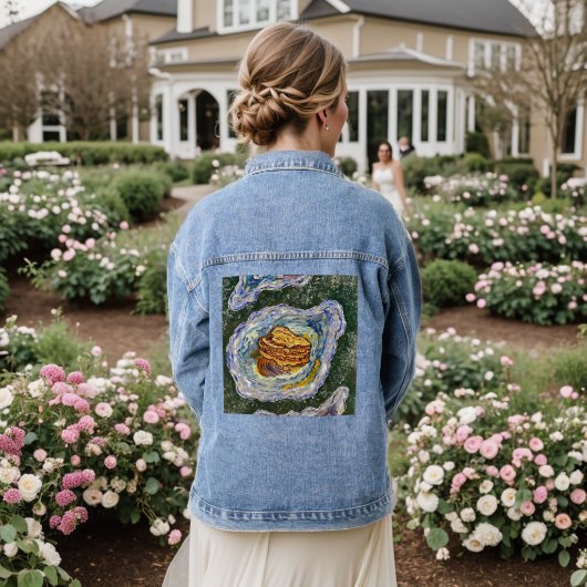 Oyster mit Pea Crab Denim Jacket Jeansjacke (Hochzeit Rückseite)