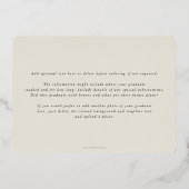 Oyster Monogram + Laurel Abschluss Ankündigung (Rückseite)