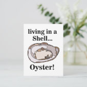 Oyster Muschel Funny Postkarte (Stehend Vorderseite)
