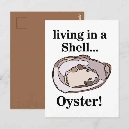 Oyster Muschel Funny Postkarte (Vorne/Hinten)