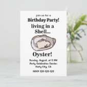 Oyster Muschel Funny Summer Birthday Party Einladung (Stehend Vorderseite)