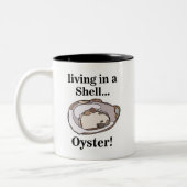 Oyster Muschel Funny Zweifarbige Tasse (Links)