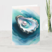 Oyster-Muschel Iridescent Pearl Blank Karte (Vorderseite)