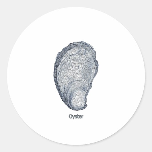 Oyster-Muschel-Logo Runder Aufkleber (Vorderseite)