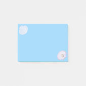 Oyster-Muschel mit Perle auf hellblau Post-it Klebezettel (Vorderseite)