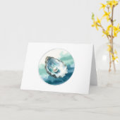 Oyster-Muschel und Pearl Blank Karte (Gelbe Blume)