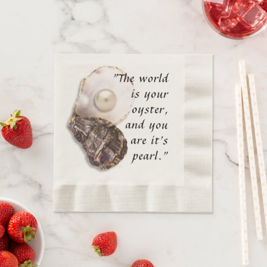 Oyster Muschel und Perle Serviette (Beispiel)