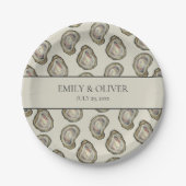 Oyster-Muscheln Hochzeit Pappteller (Vorderseite)