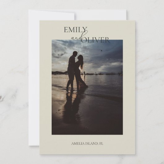 Oyster Muscheln Hochzeit Probe Einladung (Rückseite)