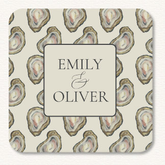Oyster-Muscheln Hochzeit Rechteckiger Pappuntersetzer