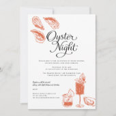 Oyster Night | Elegant Coastal Dinner Party Einladung (Vorderseite)