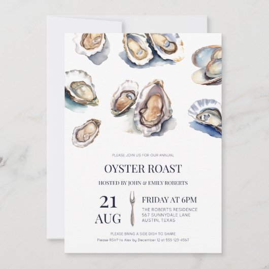 Oyster-Party Einladung (Vorderseite)