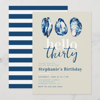 Oyster Party Nautical Ocean Beach 30. Geburtstag Einladung