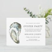 Oyster Pearl Geburtstagsparty| Doppelauster Einladung (Stehend Vorderseite)