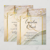 Oyster Pearl Gold WEDING Alkoholtink Abstrakt (Vorne/Hinten)