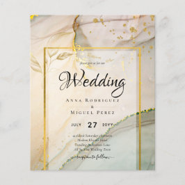 Oyster Pearl Gold WEDING Alkoholtink Abstrakt Flyer
