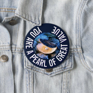 OYSTER Pearl of Great Value Custom Christlich Button
