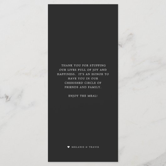 Oyster Pearl Party | Gray Theme Menükarte (Rückseite)