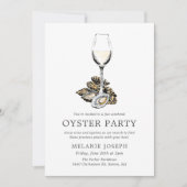 Oyster Pearl Party| Pfirsichstreifen Einladung (Vorderseite)
