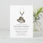 Oyster Pearl Party| Pfirsichstreifen Einladung (Stehend Vorderseite)