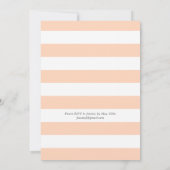 Oyster Pearl Party| Pfirsichstreifen Einladung (Rückseite)