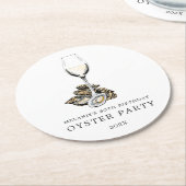 Oyster Pearl Party Runder Pappuntersetzer (Angewinkelt)