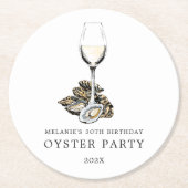 Oyster Pearl Party Runder Pappuntersetzer (Vorderseite)