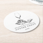 Oyster Pearl Party| Schwarz und Weiß Runder Pappuntersetzer (Angewinkelt)