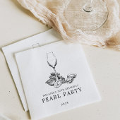 Oyster Pearl Party | Schwarz und Weiß Serviette