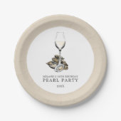 Oyster Pearl Party Tan| weiß Pappteller (Vorderseite)